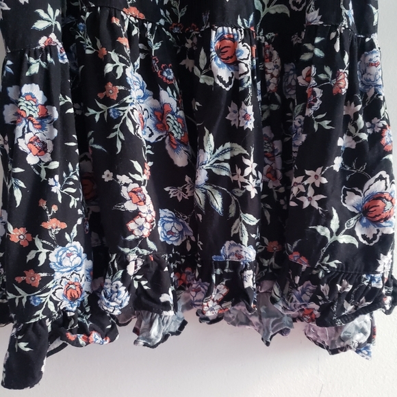 AE American Eagle Floral strappy cross bag swing dress printed viscose large - Picture 11 of 13